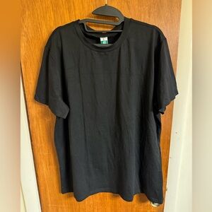 New with tags by UEU, ladies size L black short sleeve workout tee